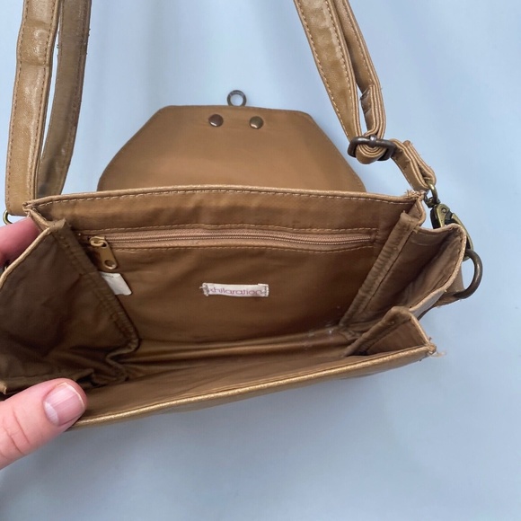 Xhilaration Faux Leather Small Tan Crossbody Purse 7.5"x7"x2" - Picture 10 of 16